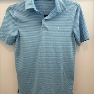 Southern Tide Light Blue Striped Polo Shirt